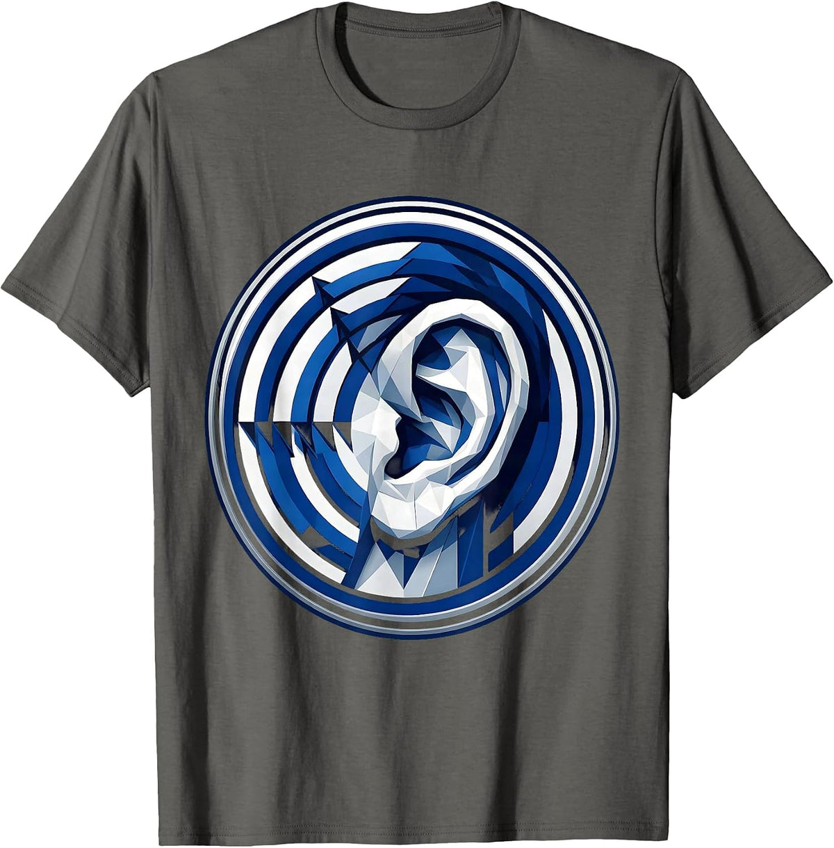 Speech Pathologist Ear Sound Waves Illustration T-Shirt - Asphalt Grey