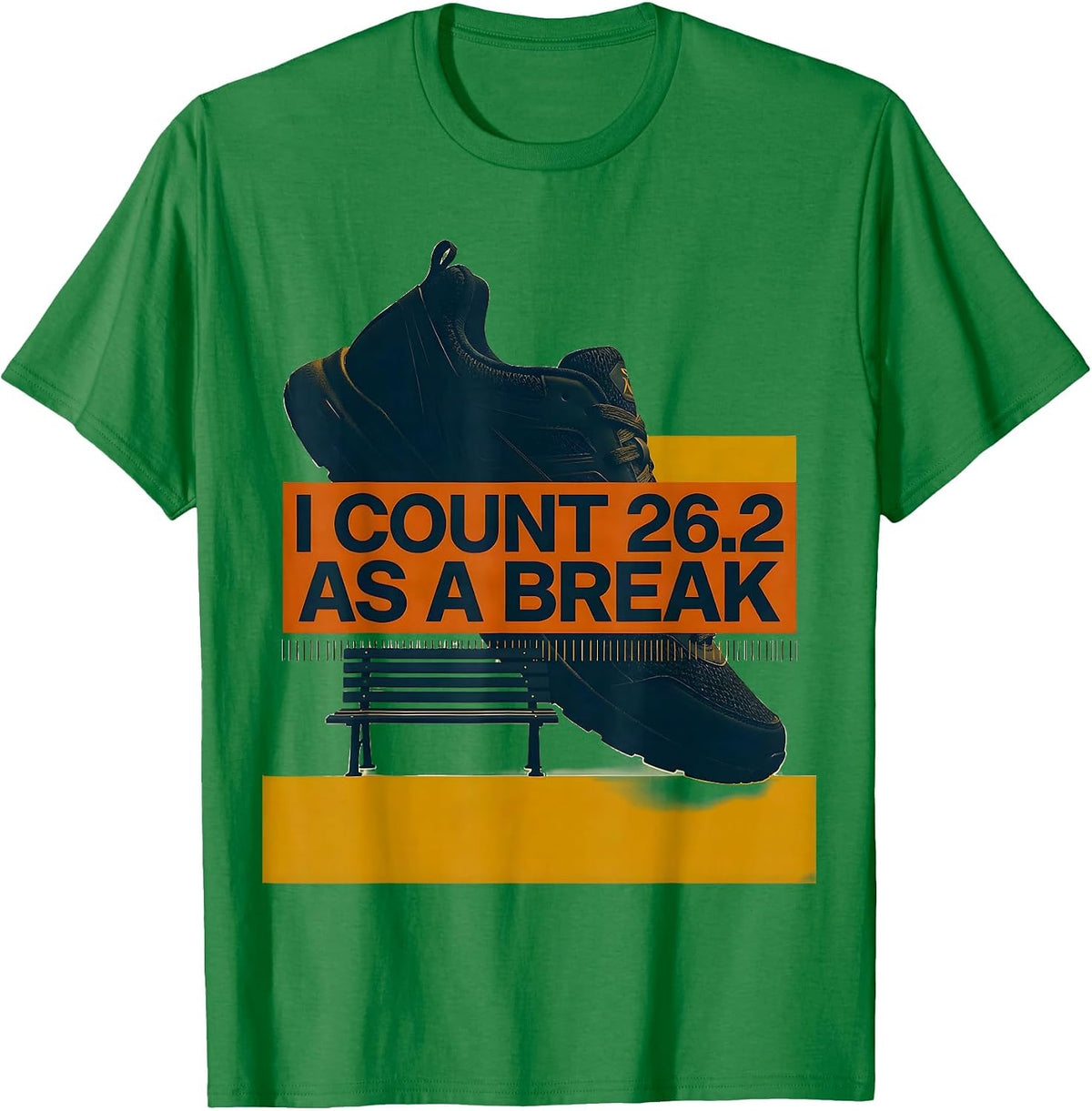 Men's I Count 26.2 As A Break Funny Runner Marathon Gift T-Shirt - Kelly Green