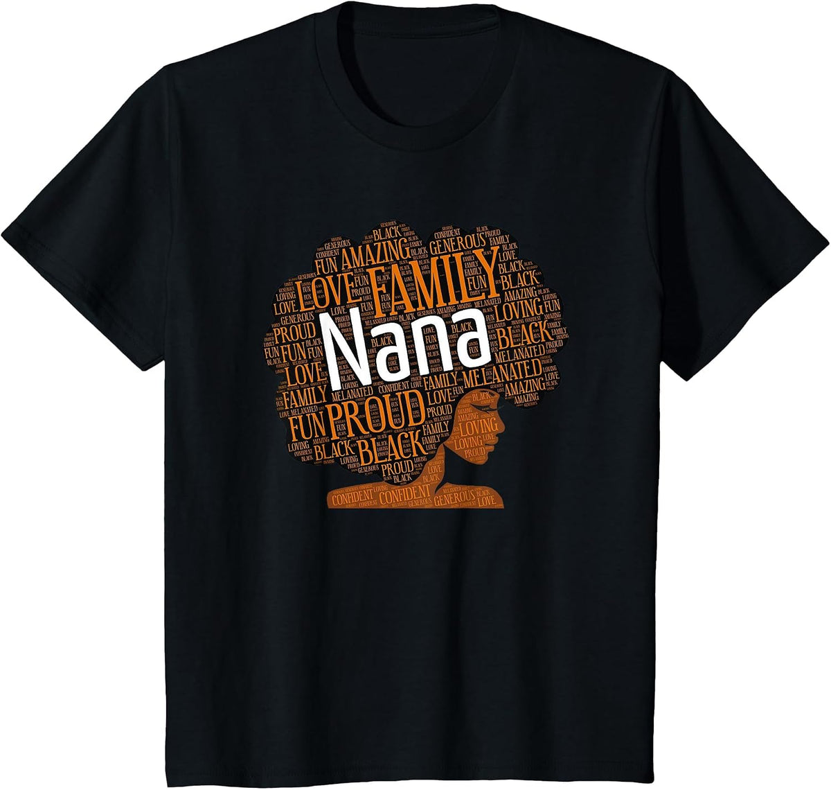 Nana African American Grandmother Nickname T-Shirt - Black