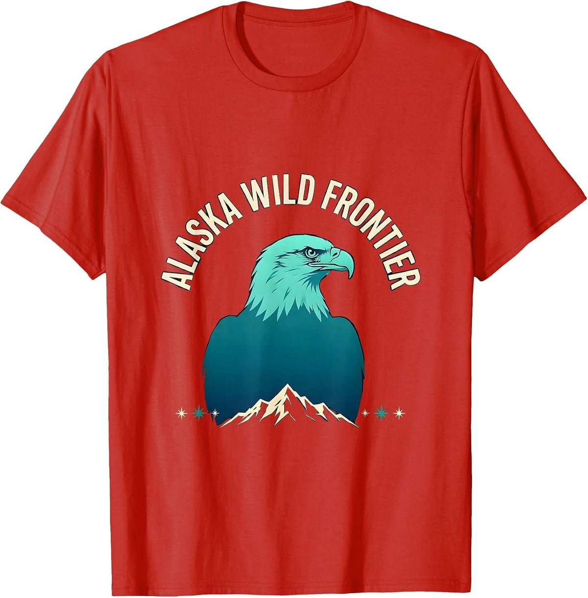 Men's Alaska Wild Frontier Vintage Eagle State Pride Souvenir T-Shirt - Red