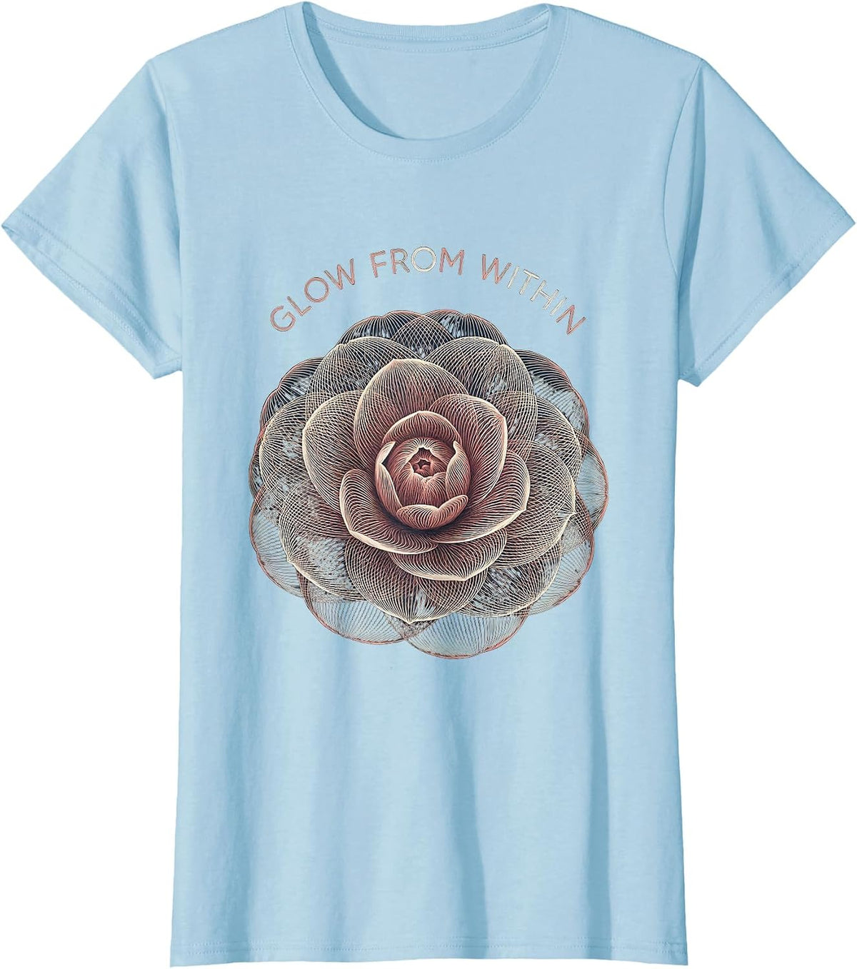 Glow From Within K-Beauty Skincare Design T-Shirt - Baby Blue