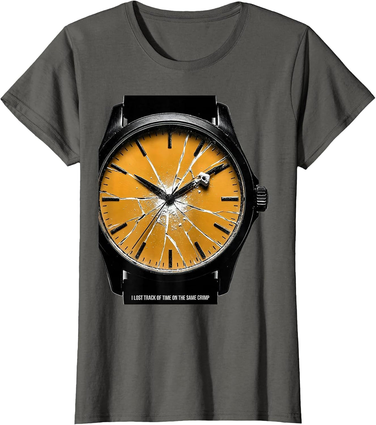 Women's I Lost Track Of Time On The Same Crimp Funny Rock Climbing T-Shirt - Asphalt Grey