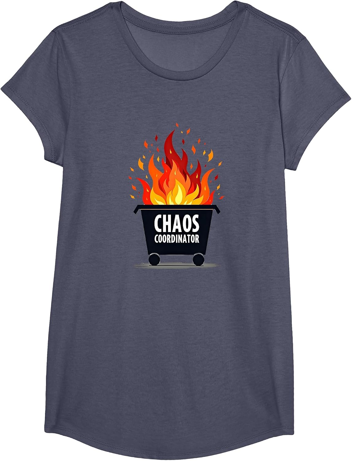 Mademark Adulting & Life Struggle T-Shirt - Girls Heather Blue-chaos Coordinator Dumpster Fire Funny Office