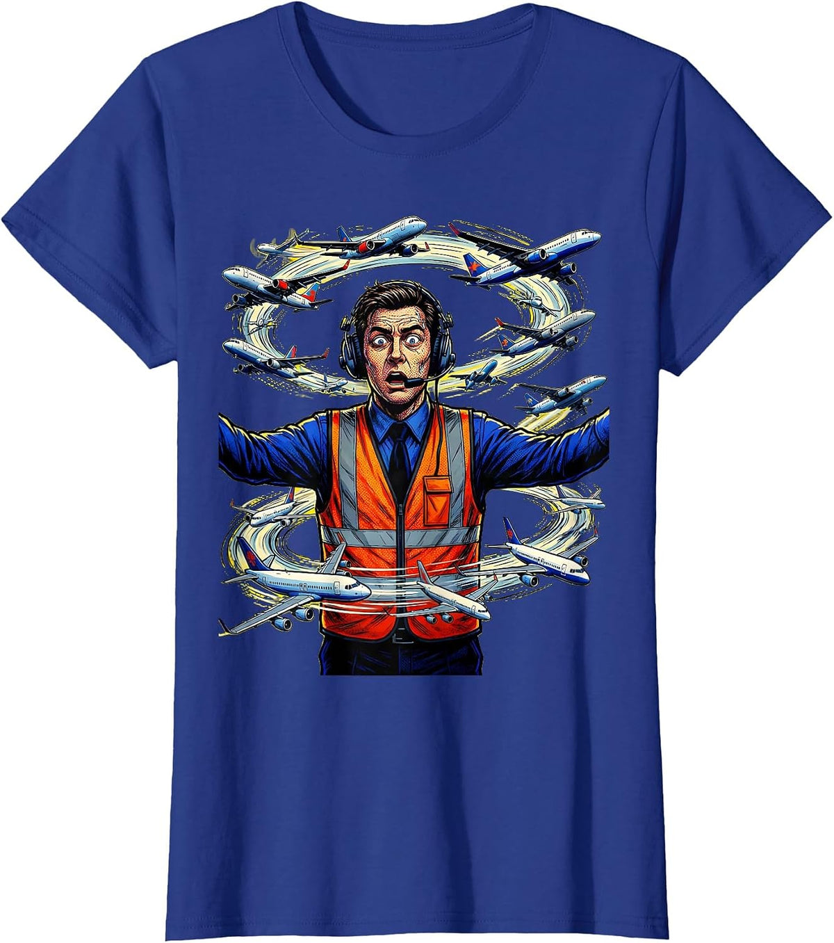 Women's Chaos Coordinator Air Traffic Controller Graphic T-Shirt - Royal Blue