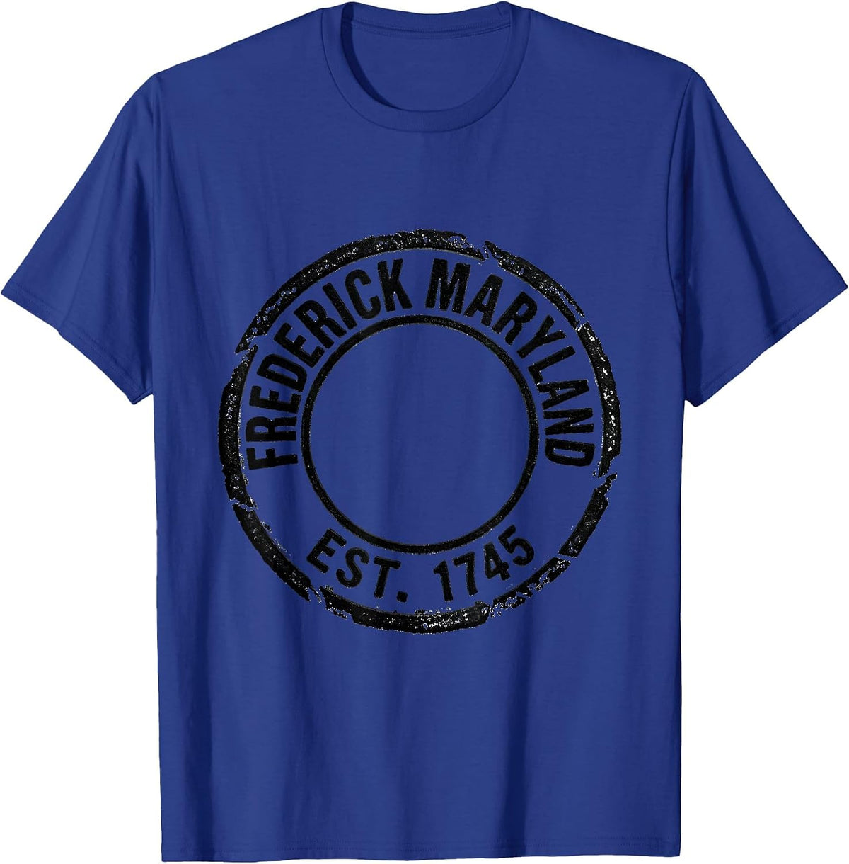 Frederick Maryland Est 1745 Rubber Stamp Vintage Regional T-Shirt - Royal Blue