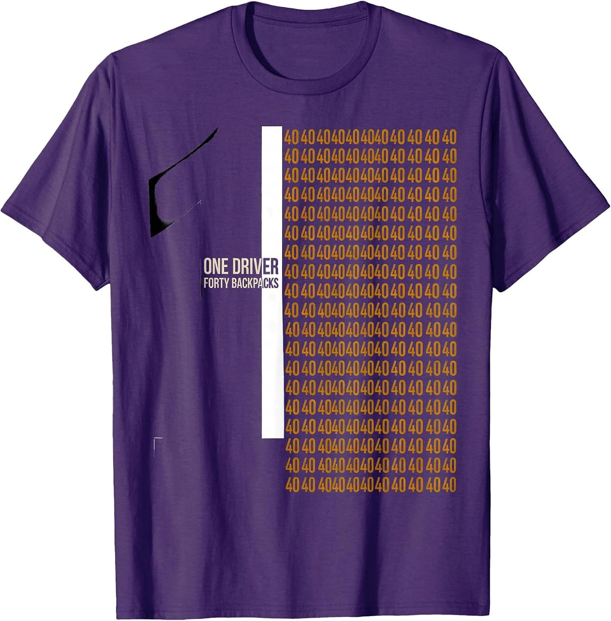 One Driver Forty Backpacks Funny School Bus Driver Humor T-Shirt - Purple