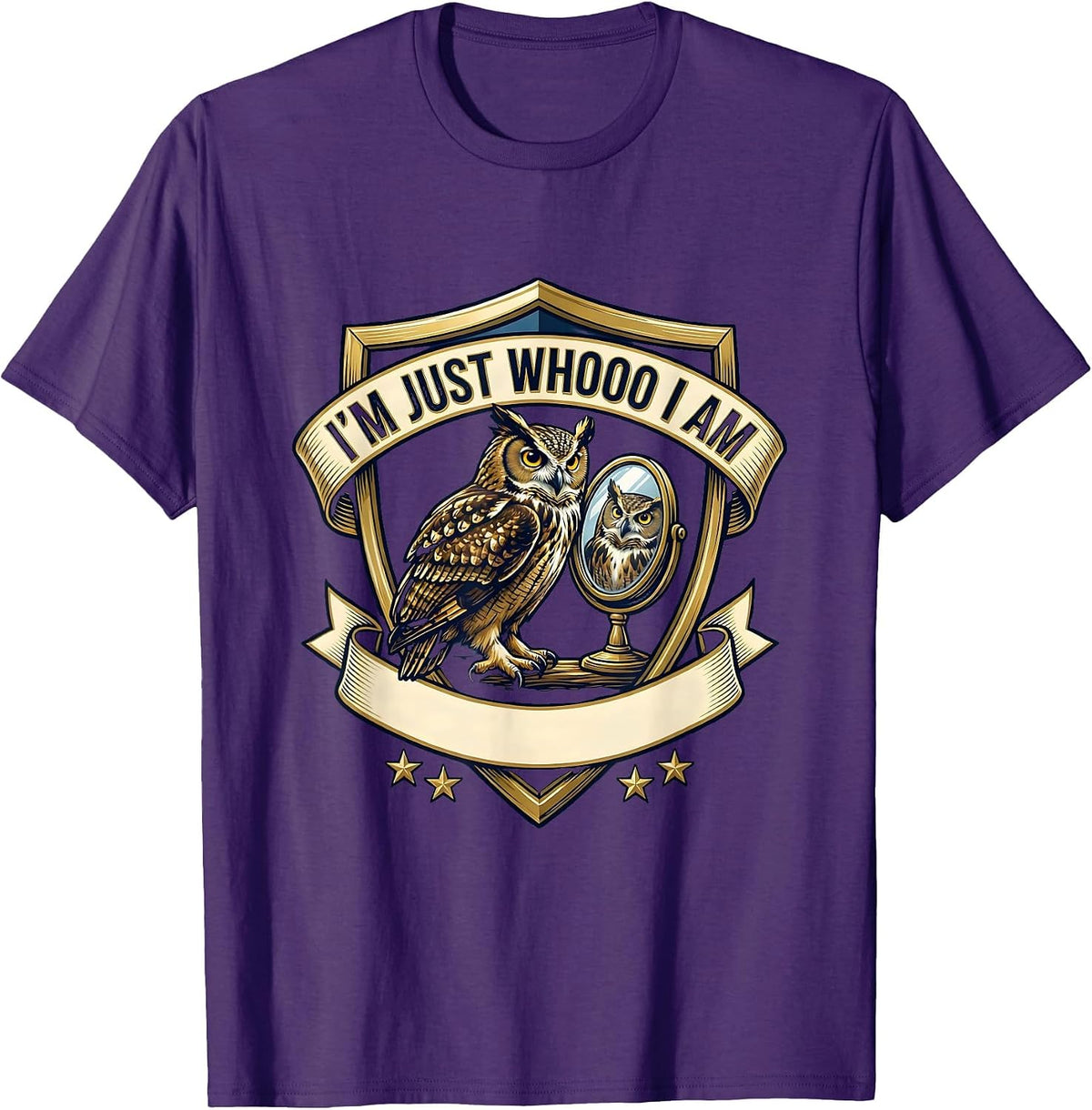 Men's I'm Just Whooo I Am Funny Owl Lover Bird Humor T-Shirt - Purple