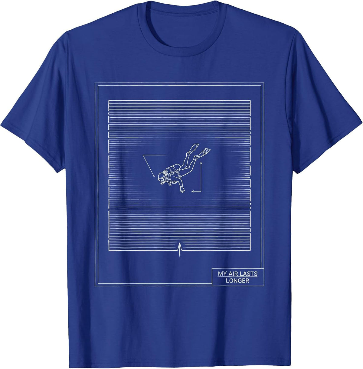 My Air Lasts Longer Funny Scuba Diver Gift Humor T-Shirt - Royal Blue