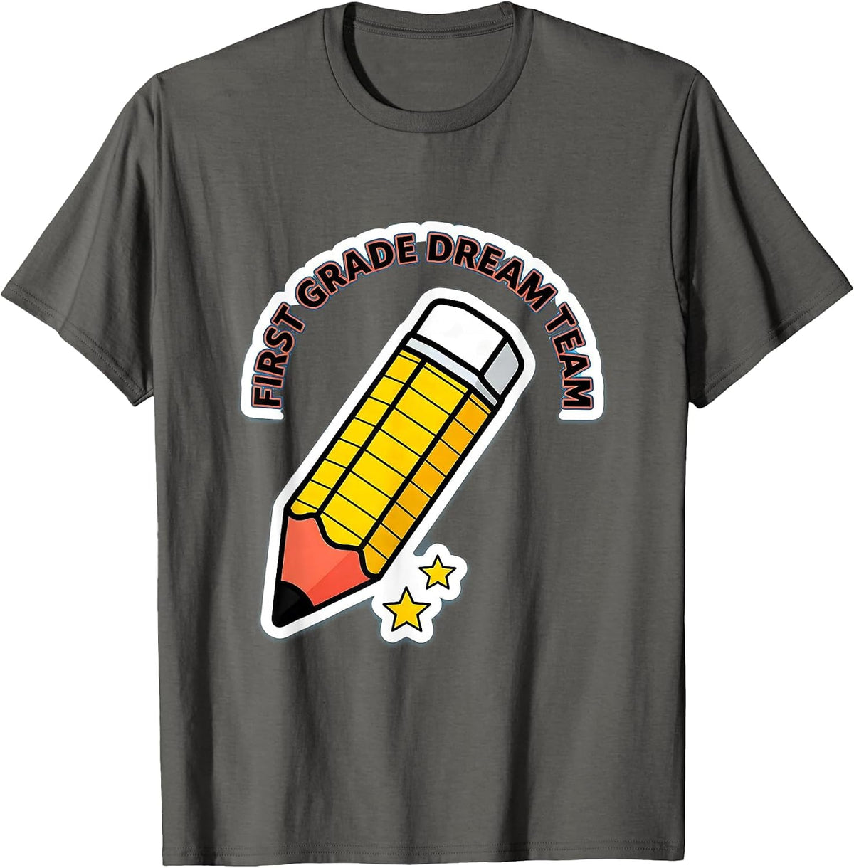 First Grade Dream Team Back To School Teacher Student Kids T-Shirt - Asphalt Grey