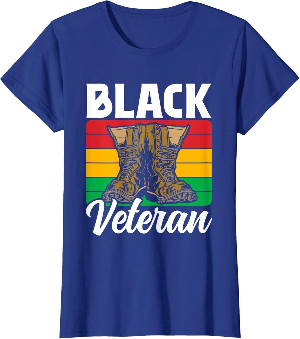 Black Veteran Soldier Military African American Us USA T-Shirt - Royal Blue