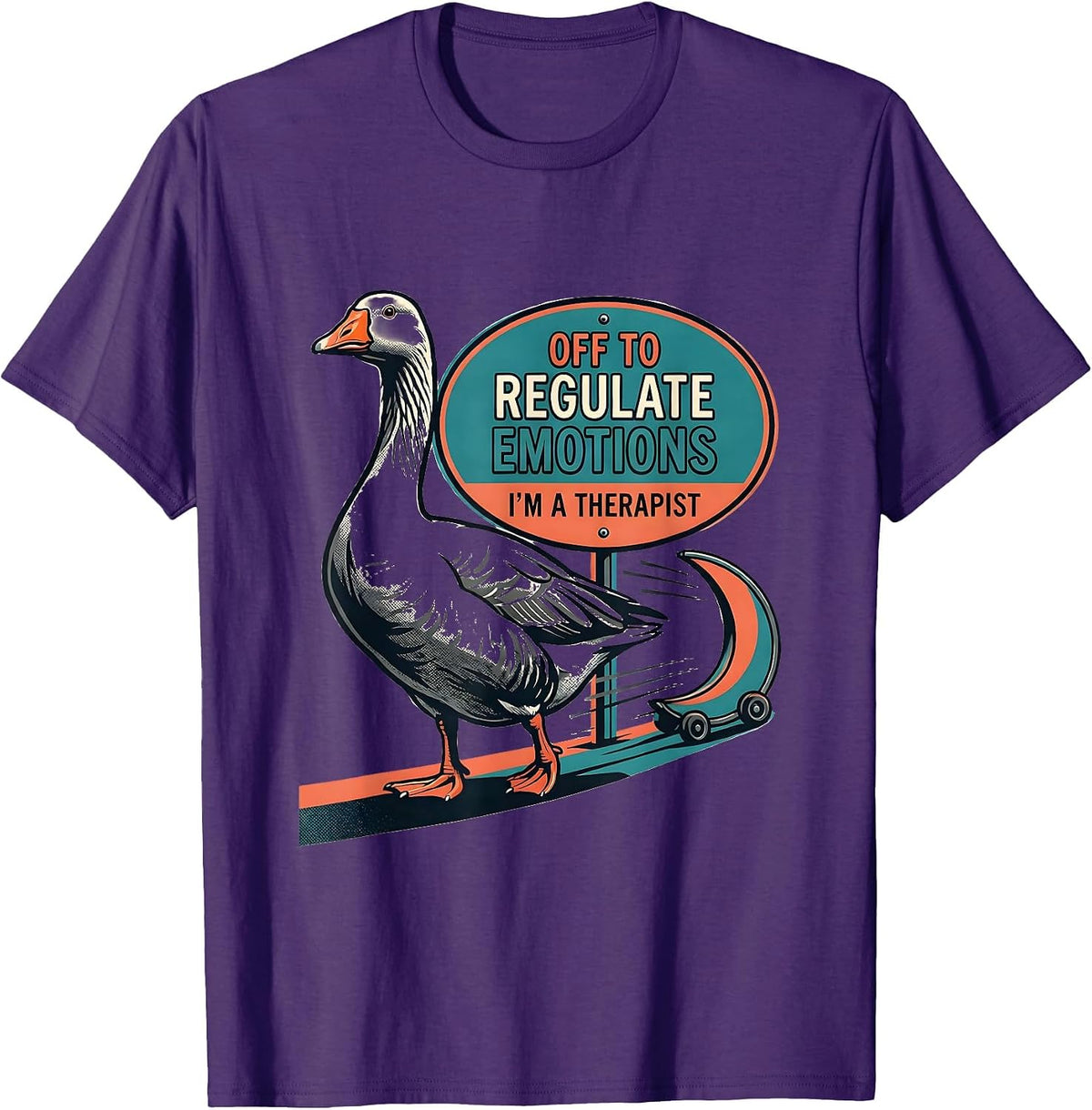 Men's Off To Regulate Emotions — I’m A Therapist Funny T-Shirt - Purple