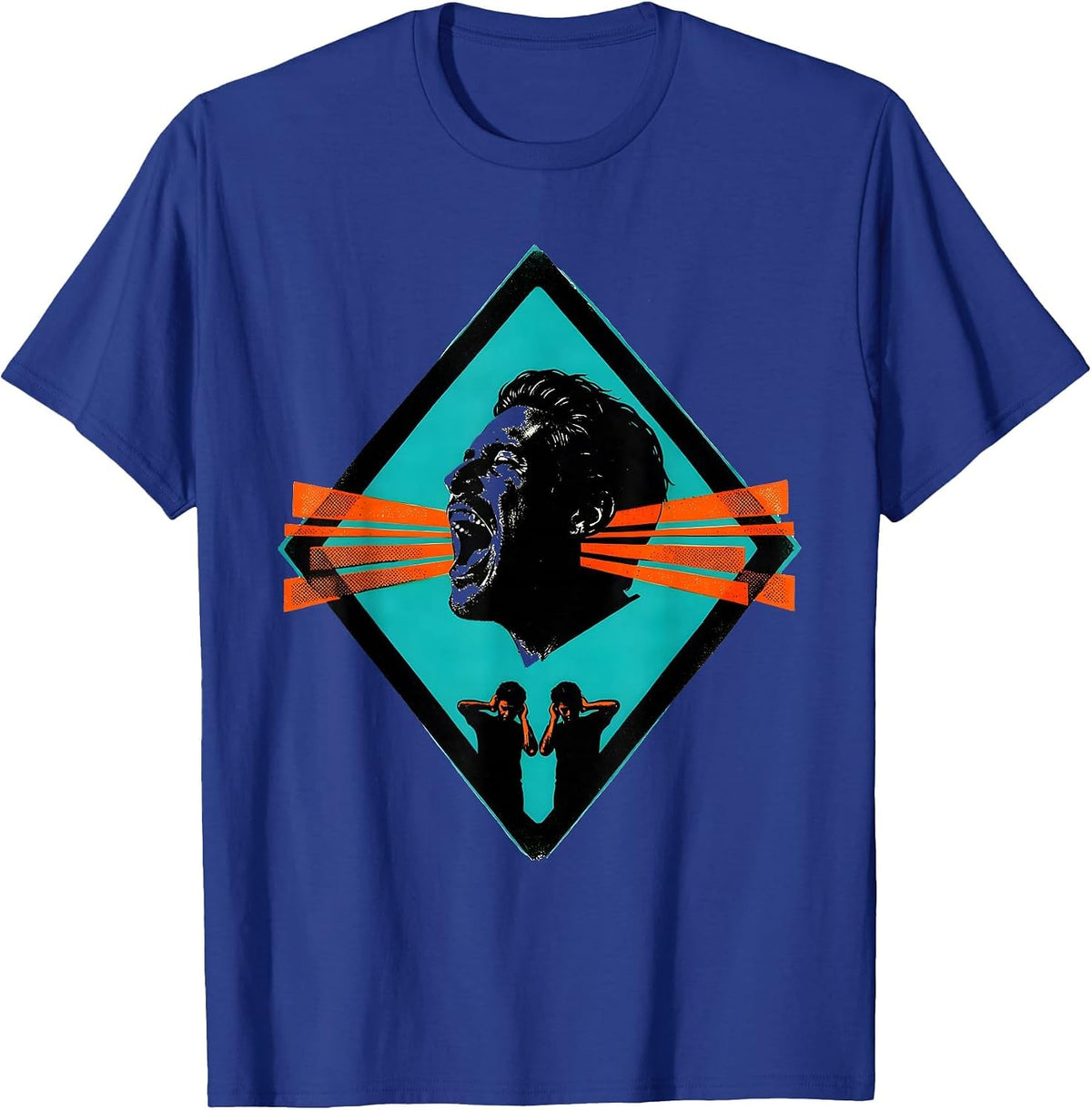Men's Warning Singer Risograph Choir Humor Gift T-Shirt - Royal Blue