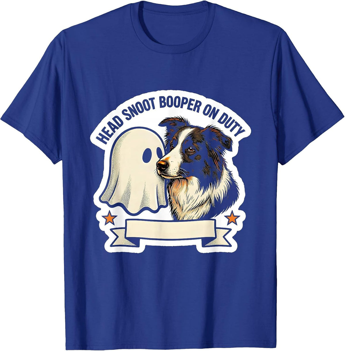 Men's Head Snoot Booper On Duty Funny Ghost Dog Lover Halloween T-Shirt - Royal Blue