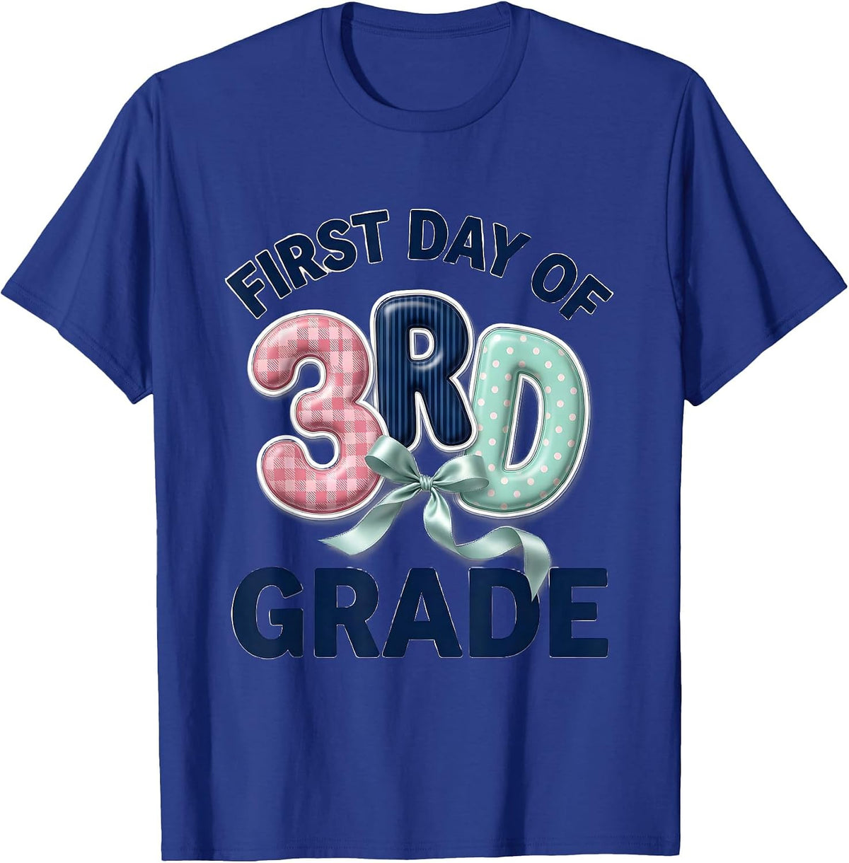 First Day Of 3rd Grade Coquette Bow Back To School Teacher T-Shirt - Royal Blue