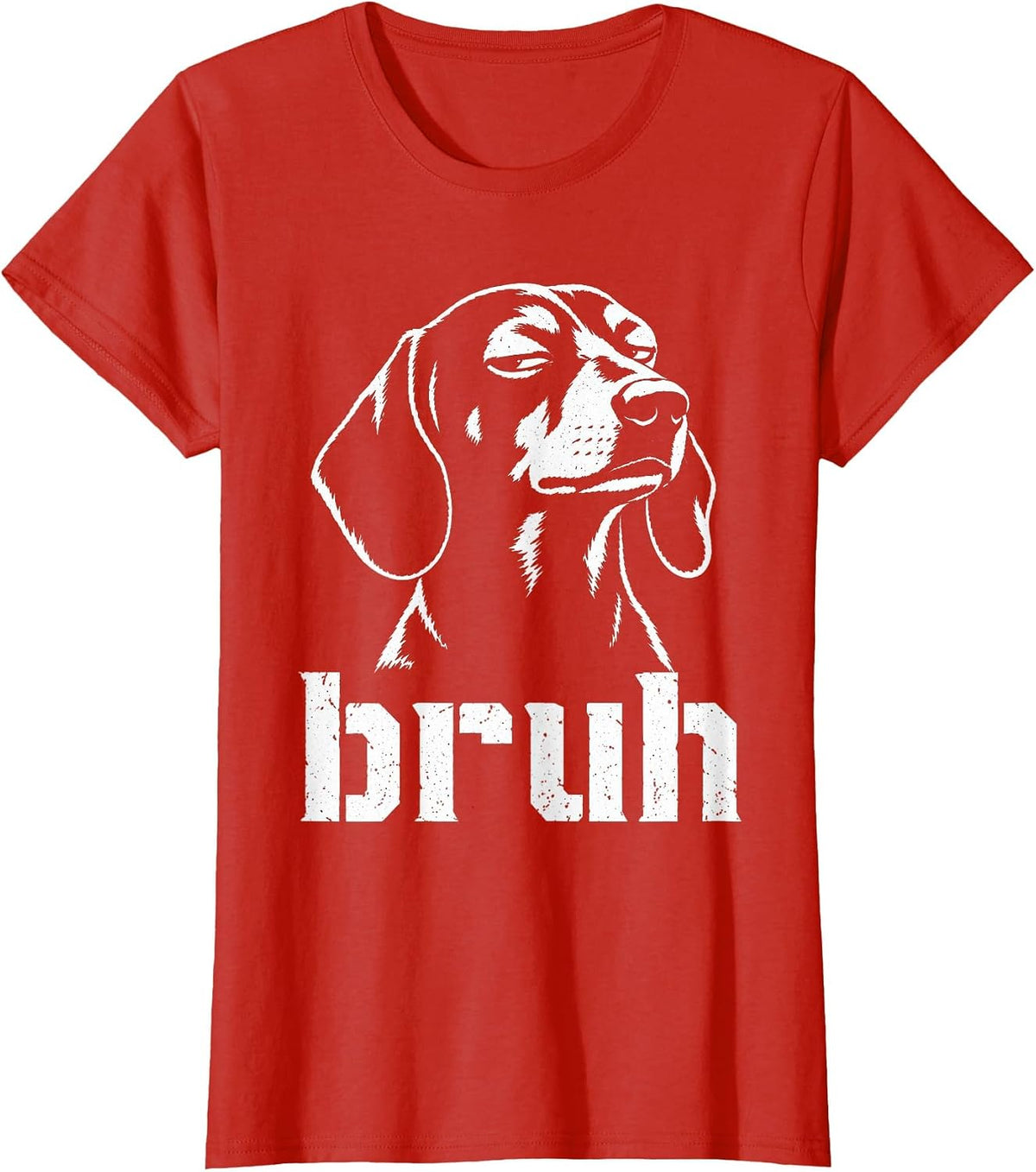 Bruh Funny Dachshund Meme Graphic Dog Mom Dachshund Lovers T-Shirt - Red