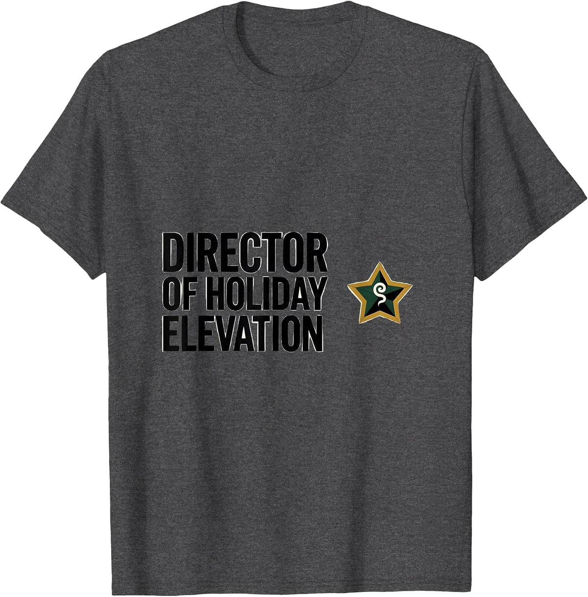 Director of Holiday Elevation Geometric Stoner Christmas T-Shirt - Dark Heather Grey