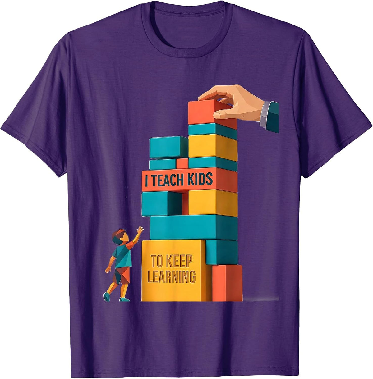 I Teach Kids To Keep Learning Funny Teacher Appreciation T-Shirt - Purple