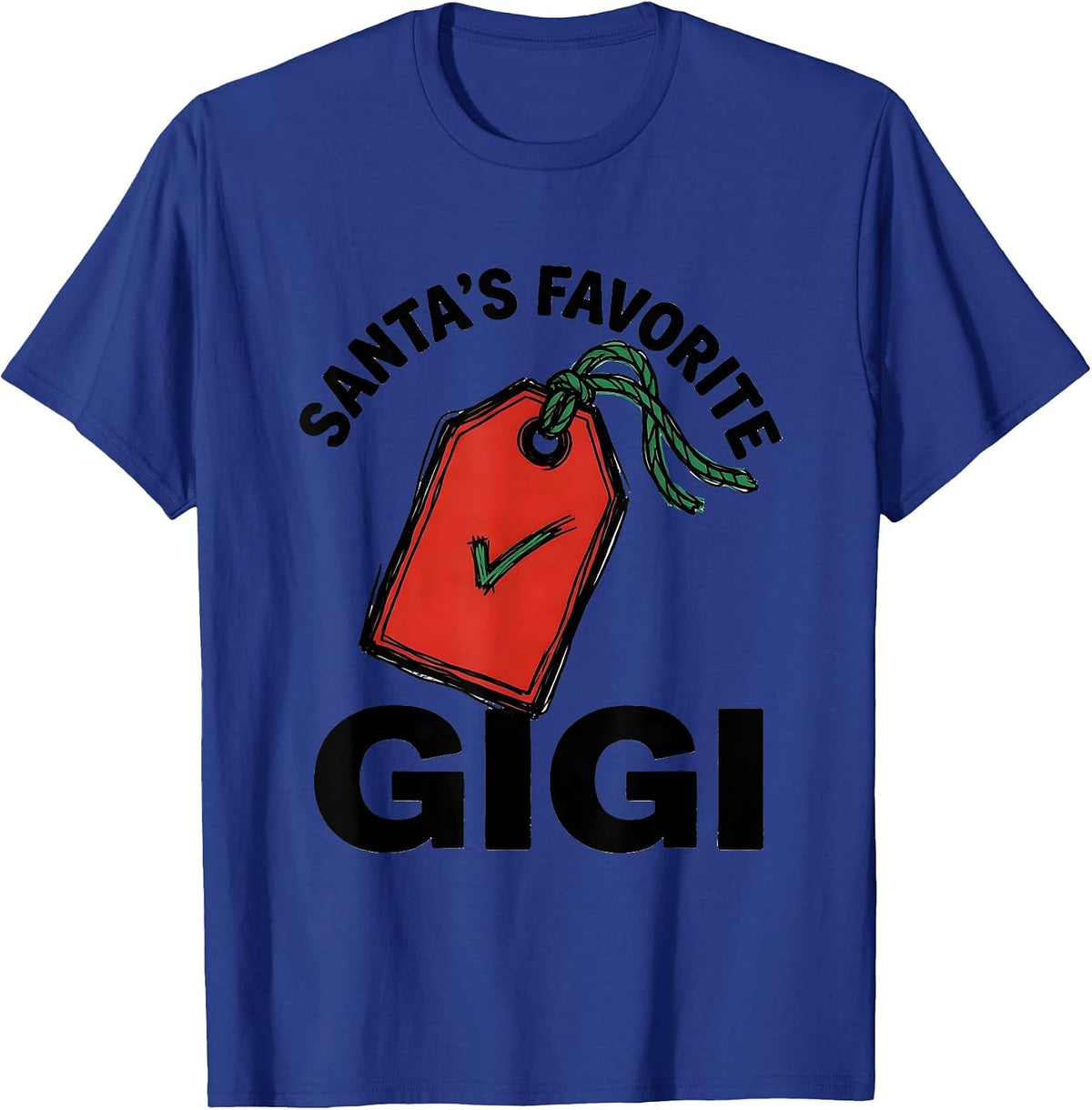 Men's Santa's Favorite Gigi Festive Family Matching Christmas T-Shirt - Royal Blue
