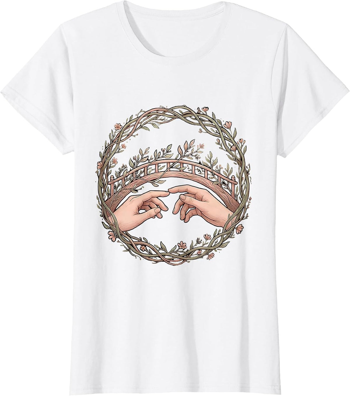 Women's Suicide Prevention Awareness Bridge Building Graphic T-Shirt - White