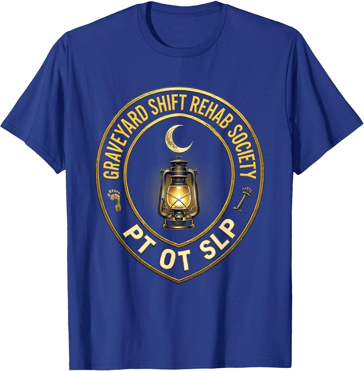 Graveyard Shift Rehab Society PT OT SLP Halloween T-Shirt - Royal Blue