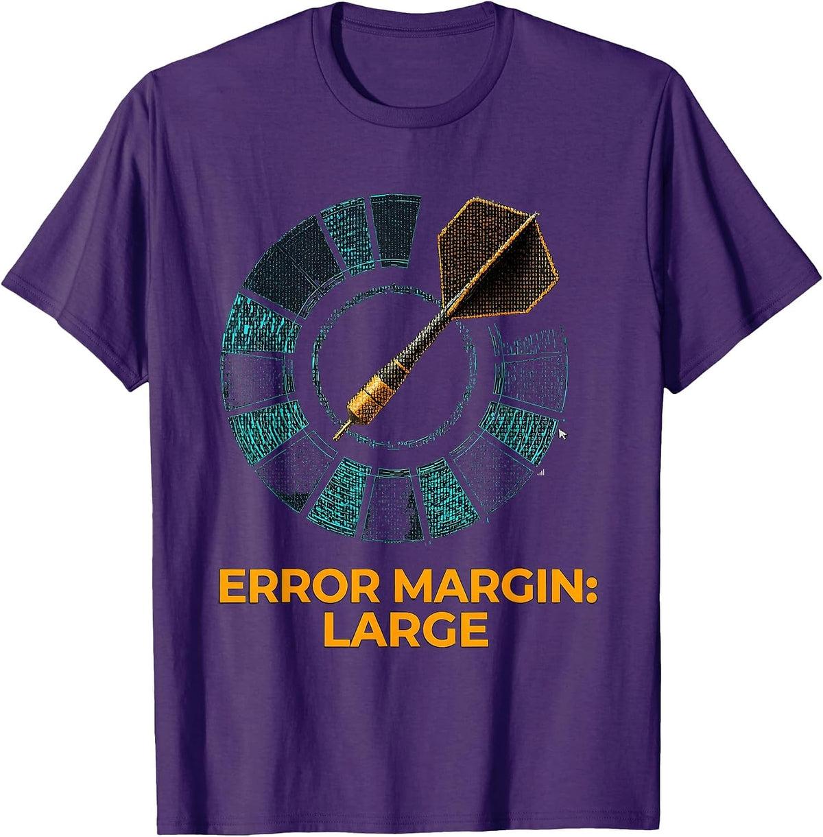 Error Margin Large Funny Darts Player Pub Game Humor T-Shirt - Purple
