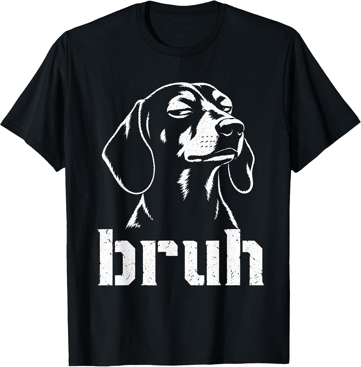 Bruh Funny Dachshund Meme Graphic Dog Mom Dachshund Lovers T-Shirt - Black