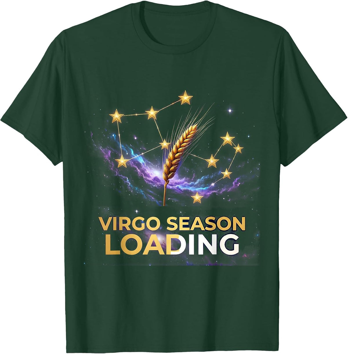 Virgo Season Loading Zodiac Astrology Design T-Shirt - Dark Green