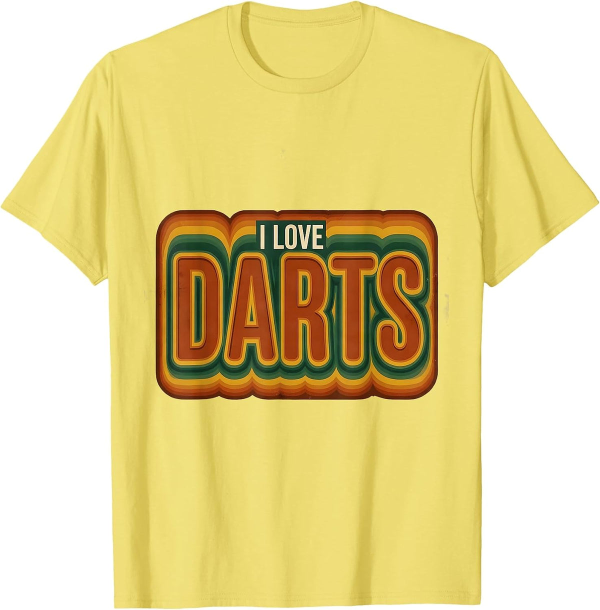 Men's I Love Darts Vintage Retro Fandom Enthusiast T-Shirt - Lemon Yellow