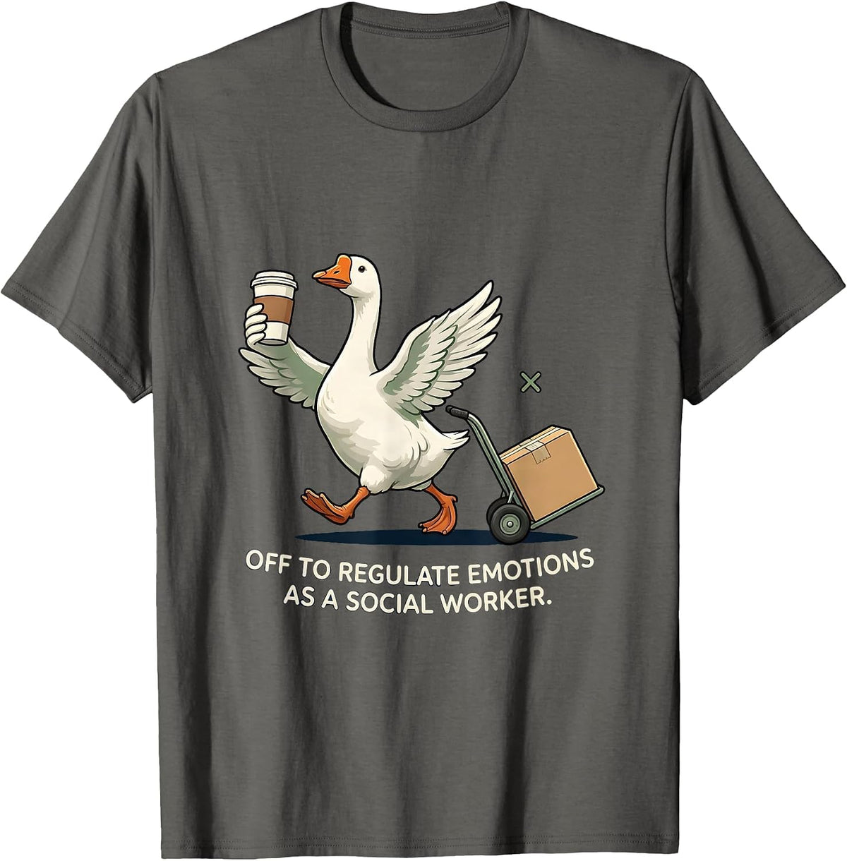 Men's Off To Regulate Emotions As A Social Worker Funny T-Shirt - Asphalt Grey