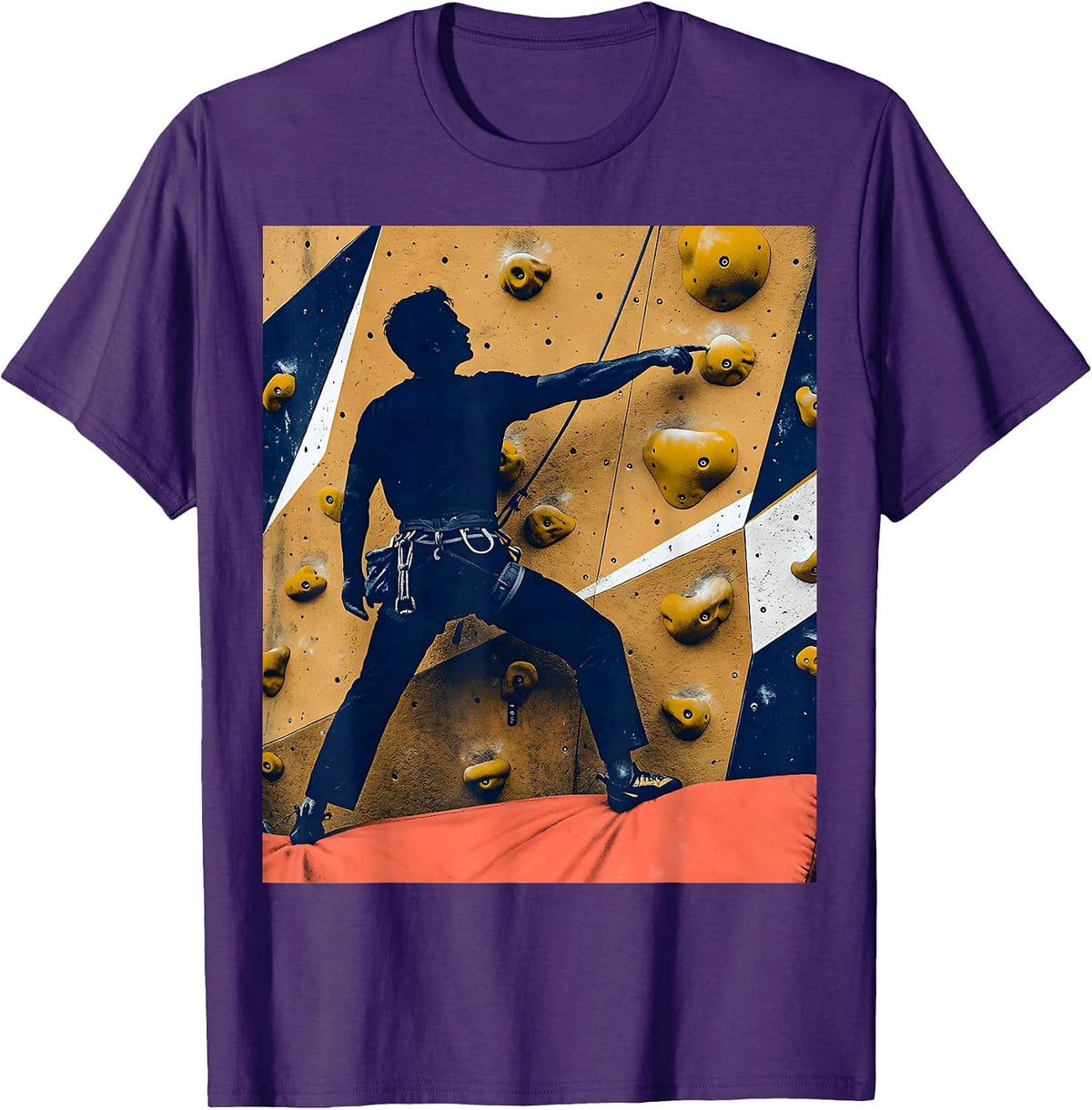 Solid Climber Split Stance Bouldering Humor Gift T-Shirt - Purple