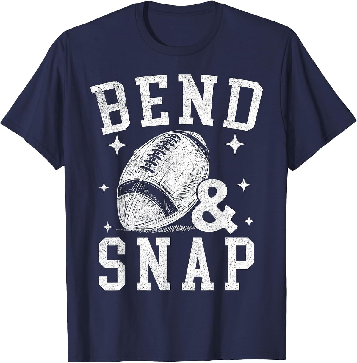 Vintage Game Day Funny Football Touchdown Bend and Snap Boys T-Shirt - Navy Blue