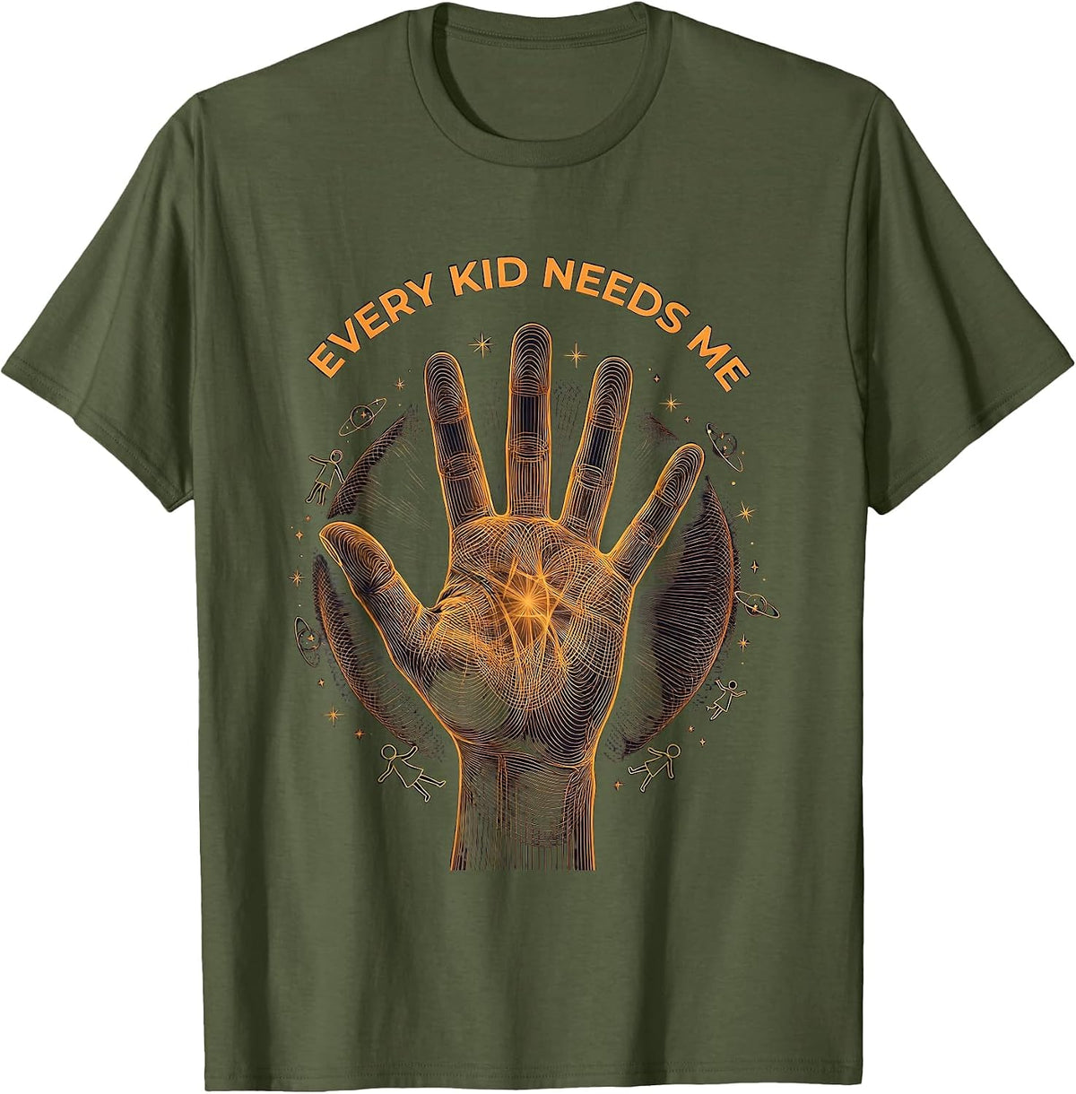 Men's Every Kid Needs Me Paraprofessional Design T-Shirt - Olive Green
