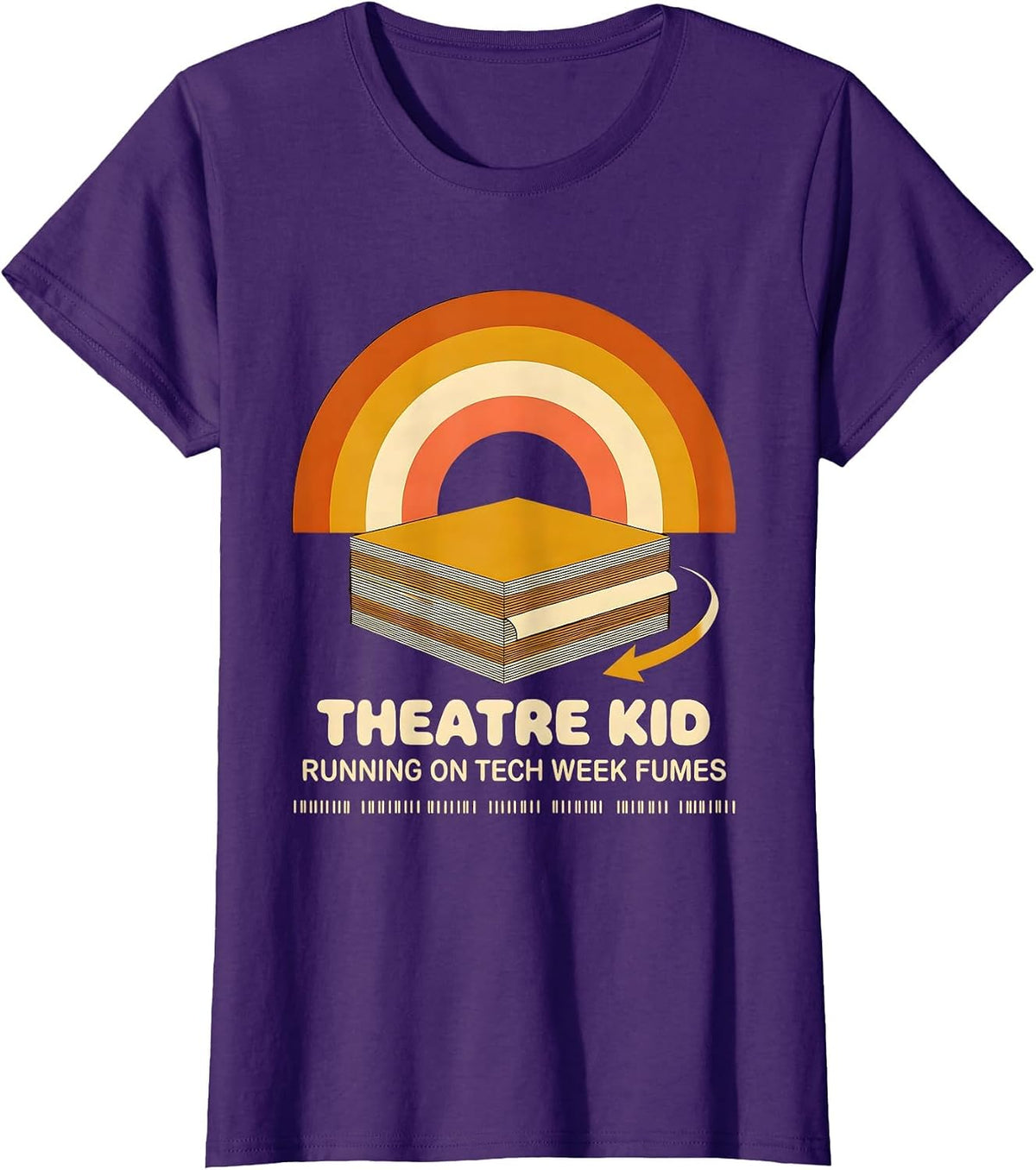 Women's Theatre Kid Running On Tech Week Fumes Retro T-Shirt - Purple