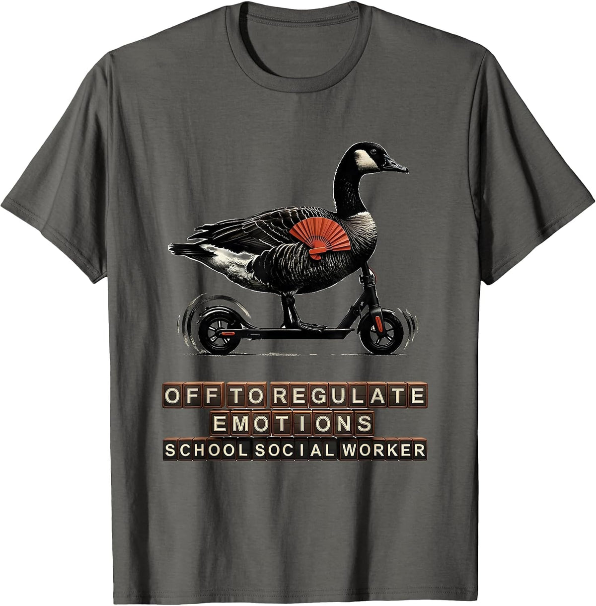 Off to Regulate Emotions School Social Worker T-Shirt - Asphalt Grey