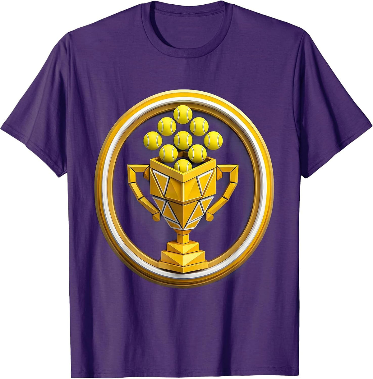 Tennis Trophy Cup Overflowing With Tennis Balls T-Shirt - Purple