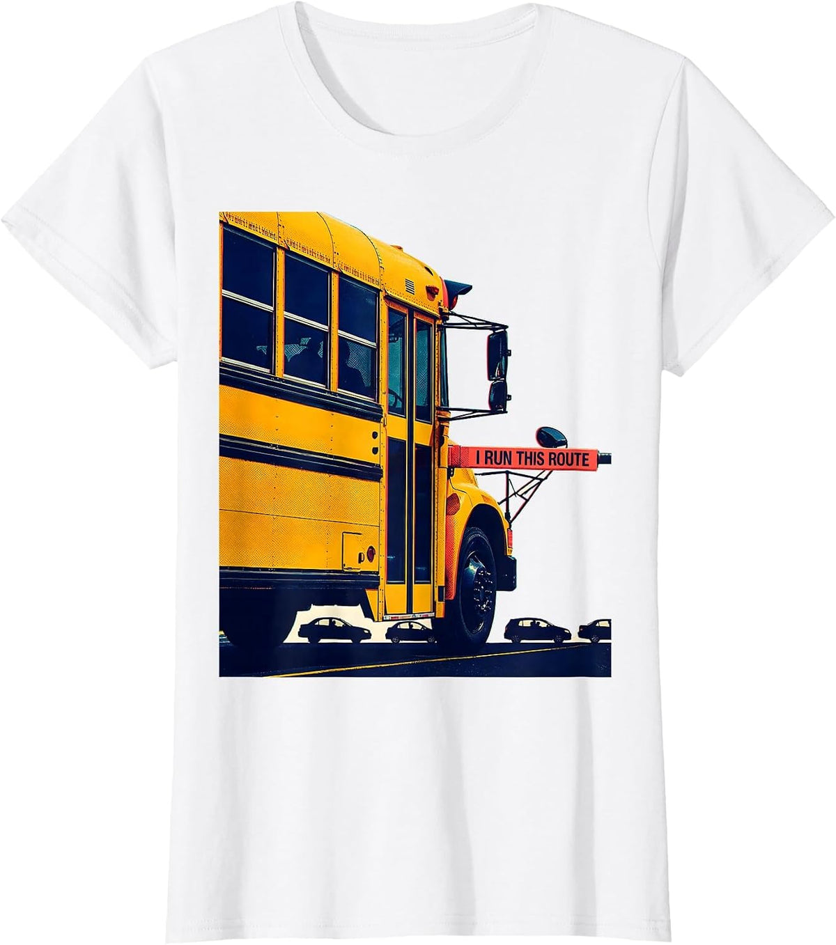 I Run This Route Funny School Bus Driver Appreciation Gift T-Shirt - White