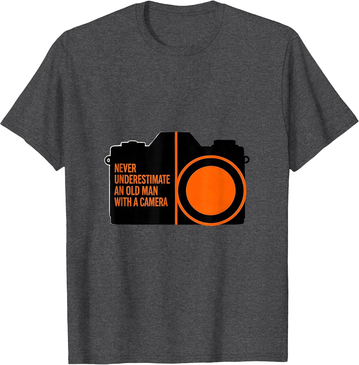 Men's Never Underestimate An Old Man With A Camera Photography T-Shirt - Dark Heather Grey