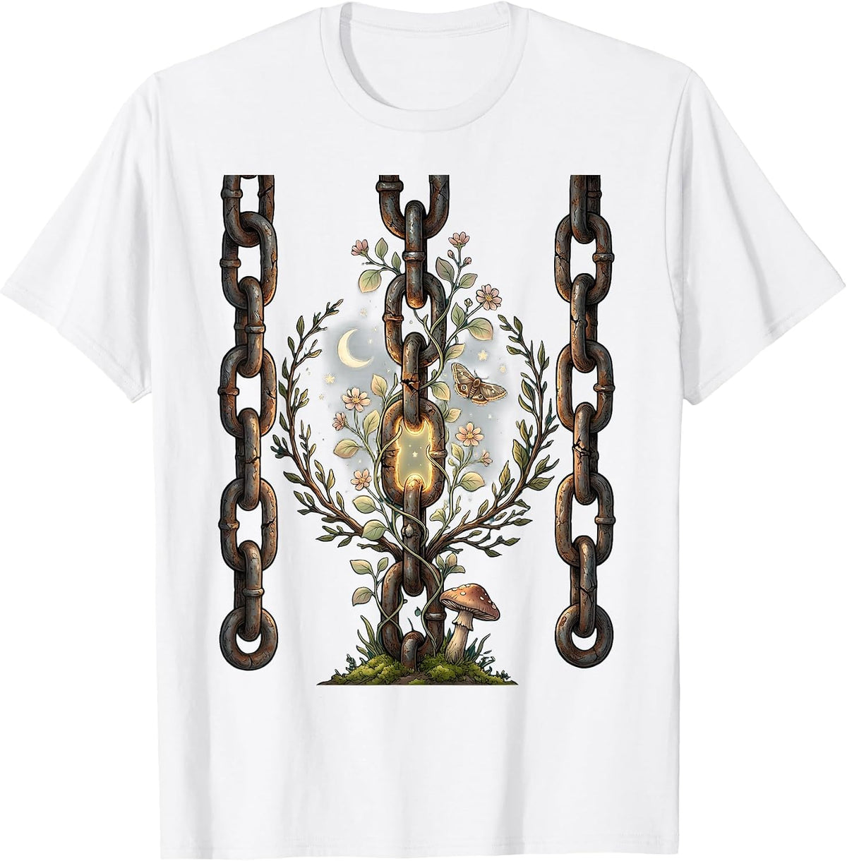 Men's Broken Chain Repaired Suicide Prevention Awareness T-Shirt - White