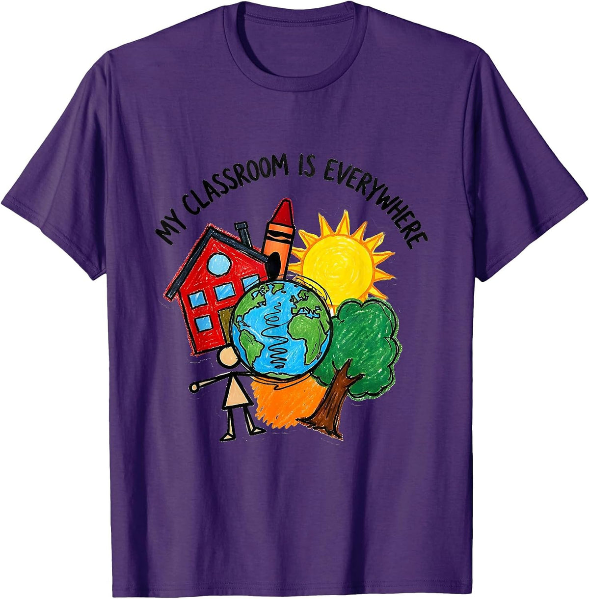 Men's My Classroom Is Everywhere Paraprofessional Design T-Shirt - Purple