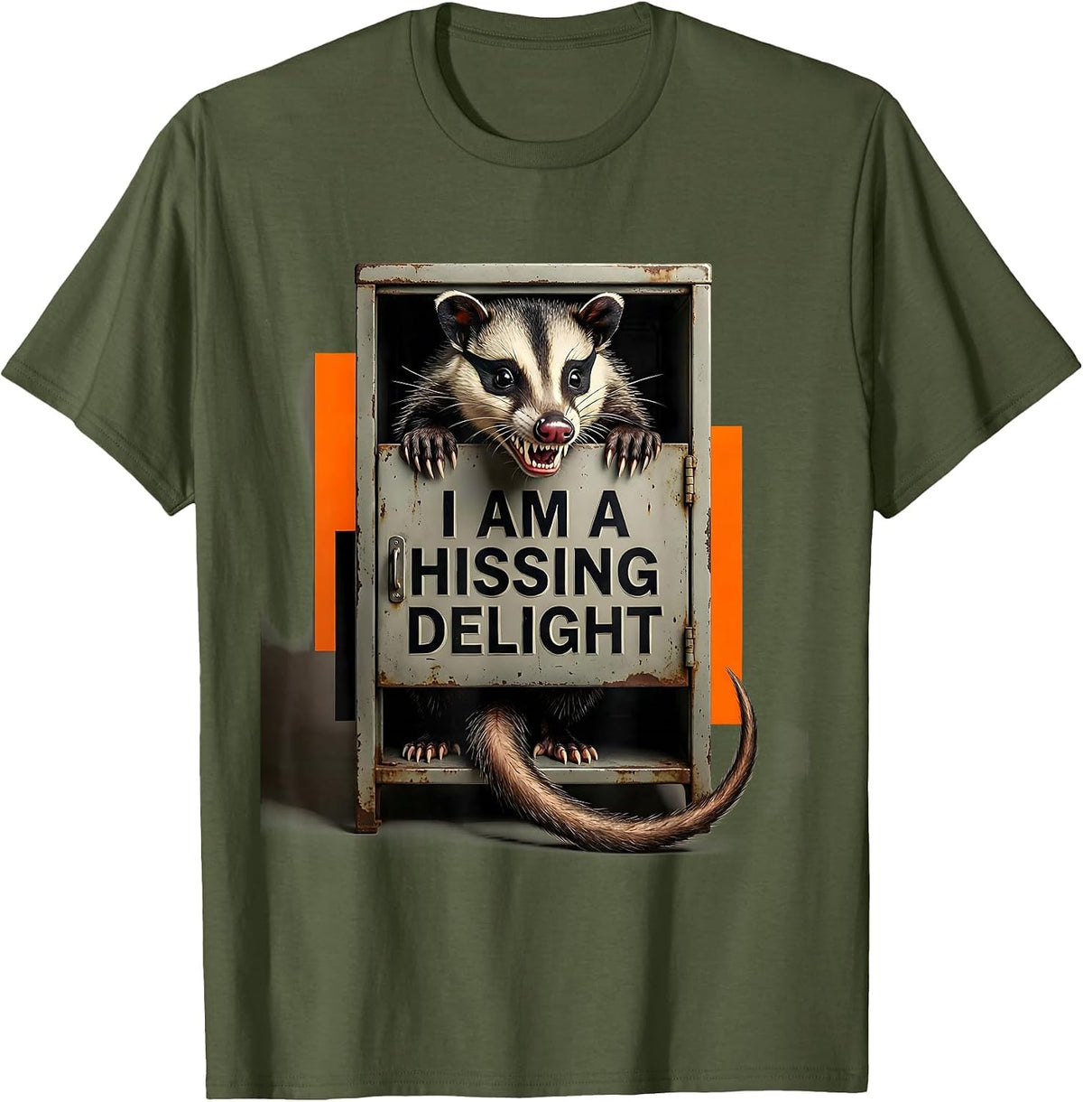 I Am A Hissing Delight Funny Opossum Meme Possum Lover Gift T-Shirt - Olive Green