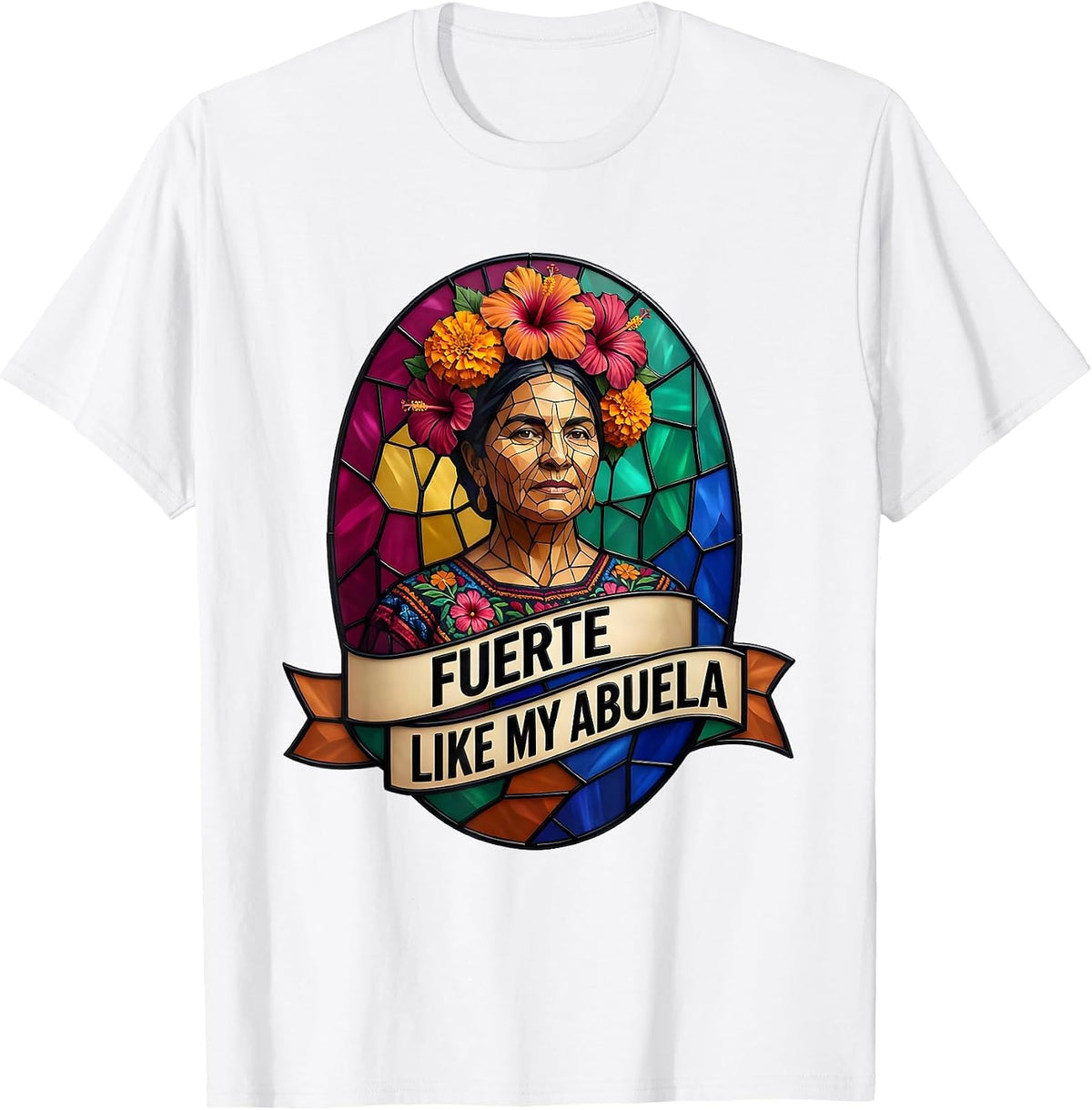 Men's Fuerte Like My Abuela Mexican Heritage Design T-Shirt - White