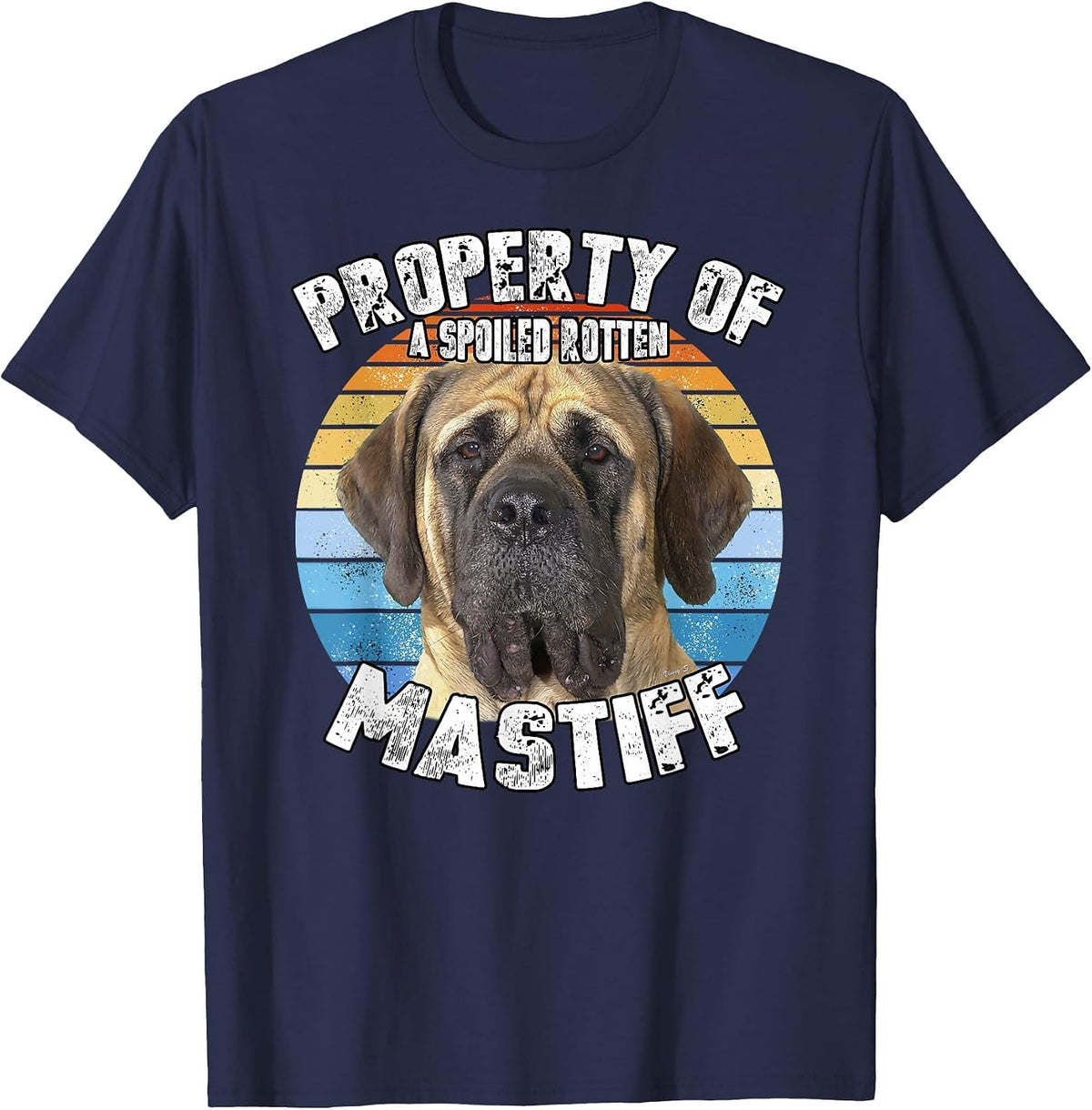 Mastiff Retro Property of T-Shirt - Navy Blue