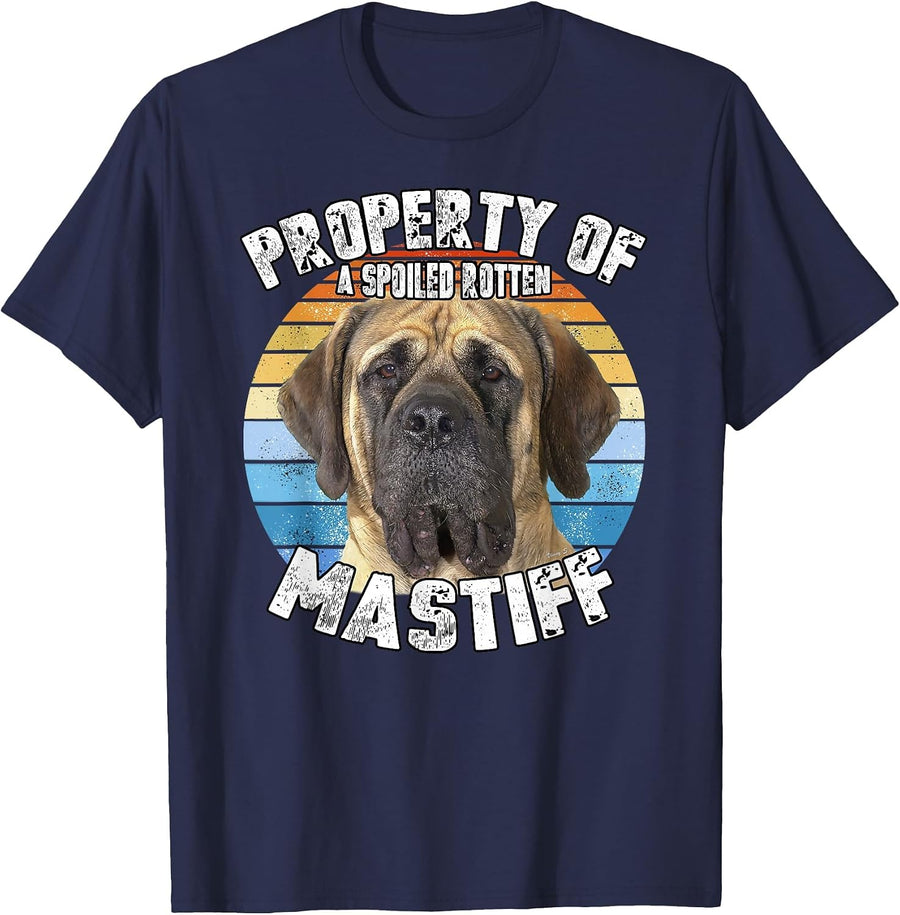 Mastiff Retro Property of T-Shirt - Navy Blue