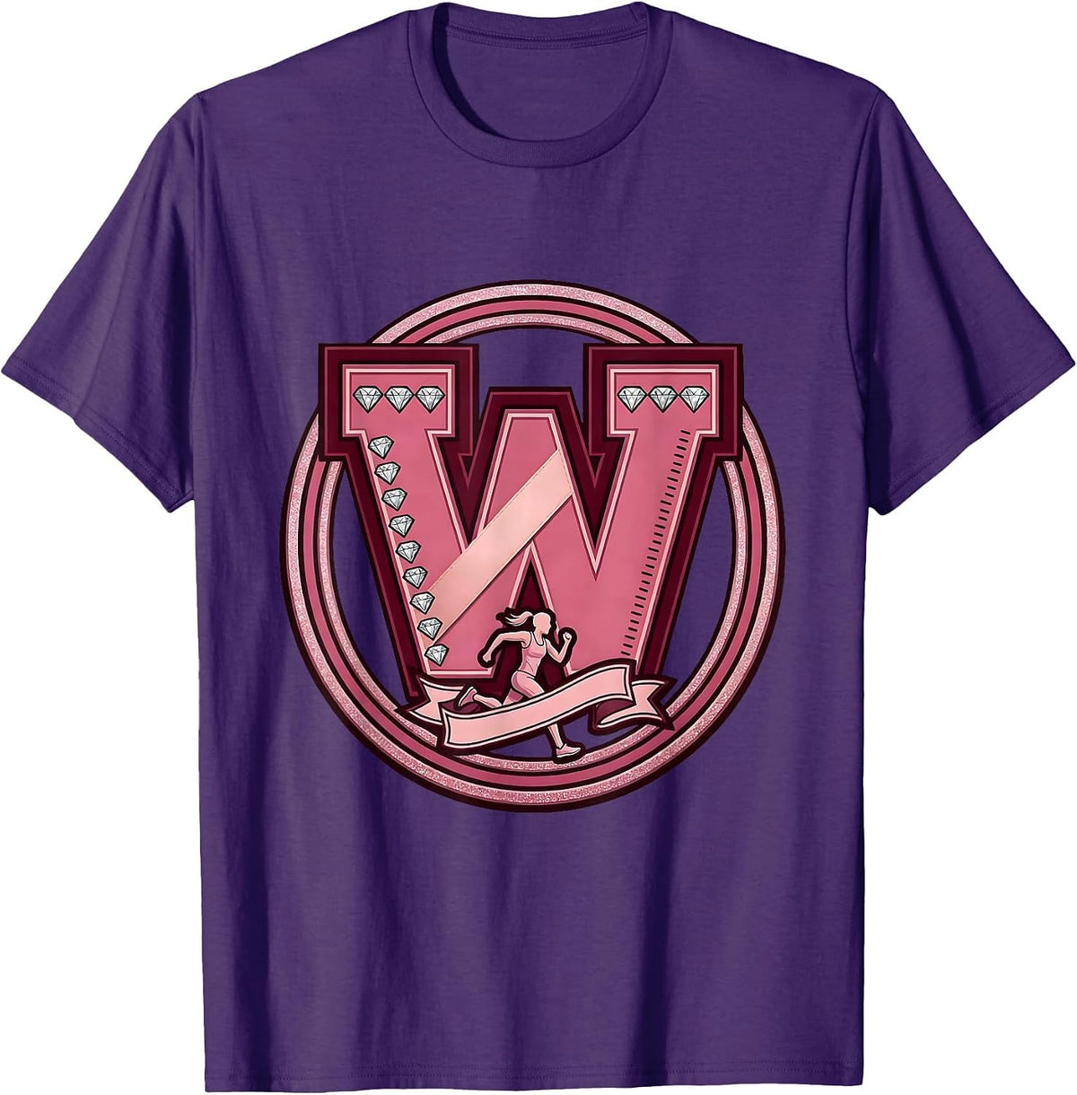 Men's Marathon Runner Finish Line Breaking Tape Graphic T-Shirt - Purple