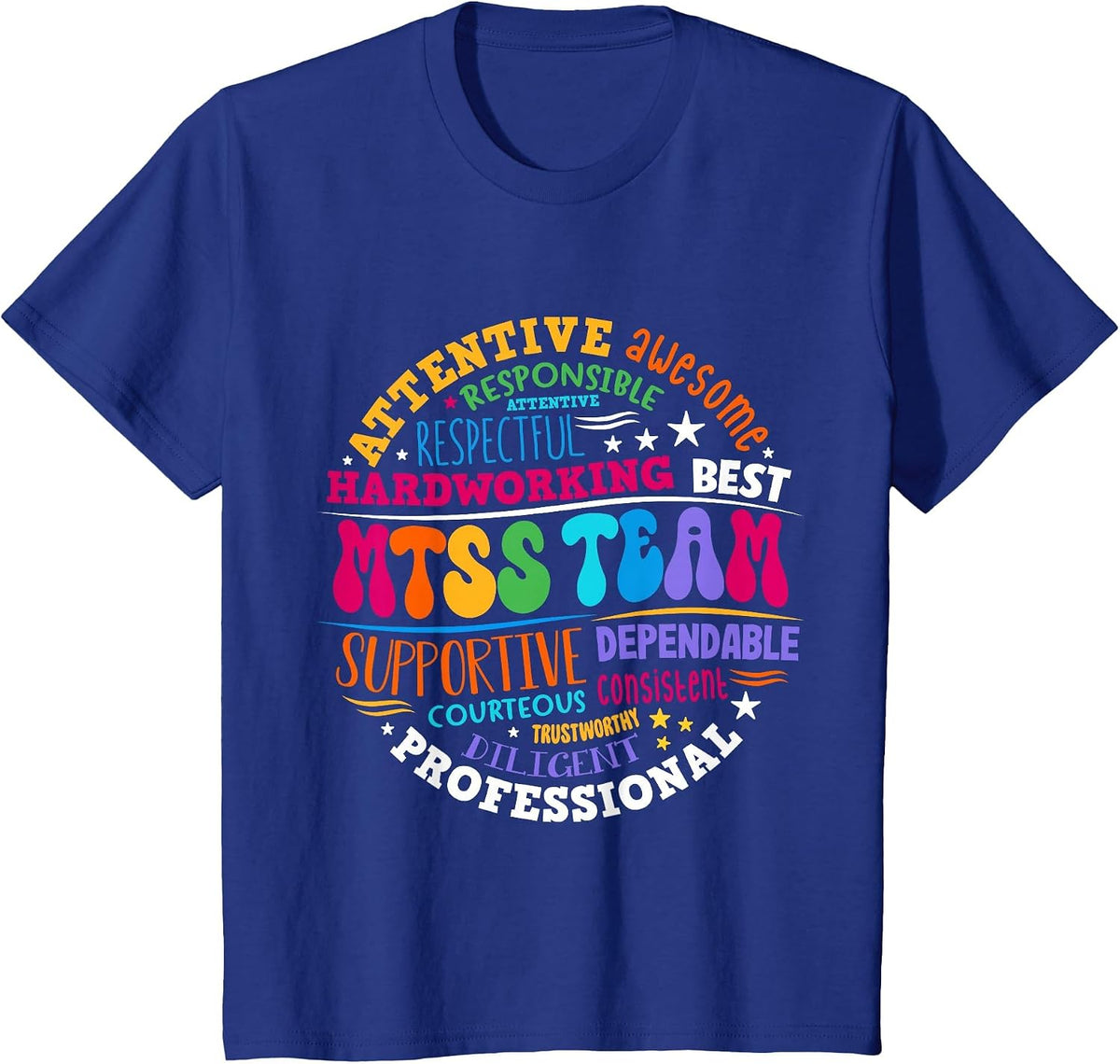 Groovy MTSS Team Coach School Counselor School Psychologist T-Shirt - Royal Blue