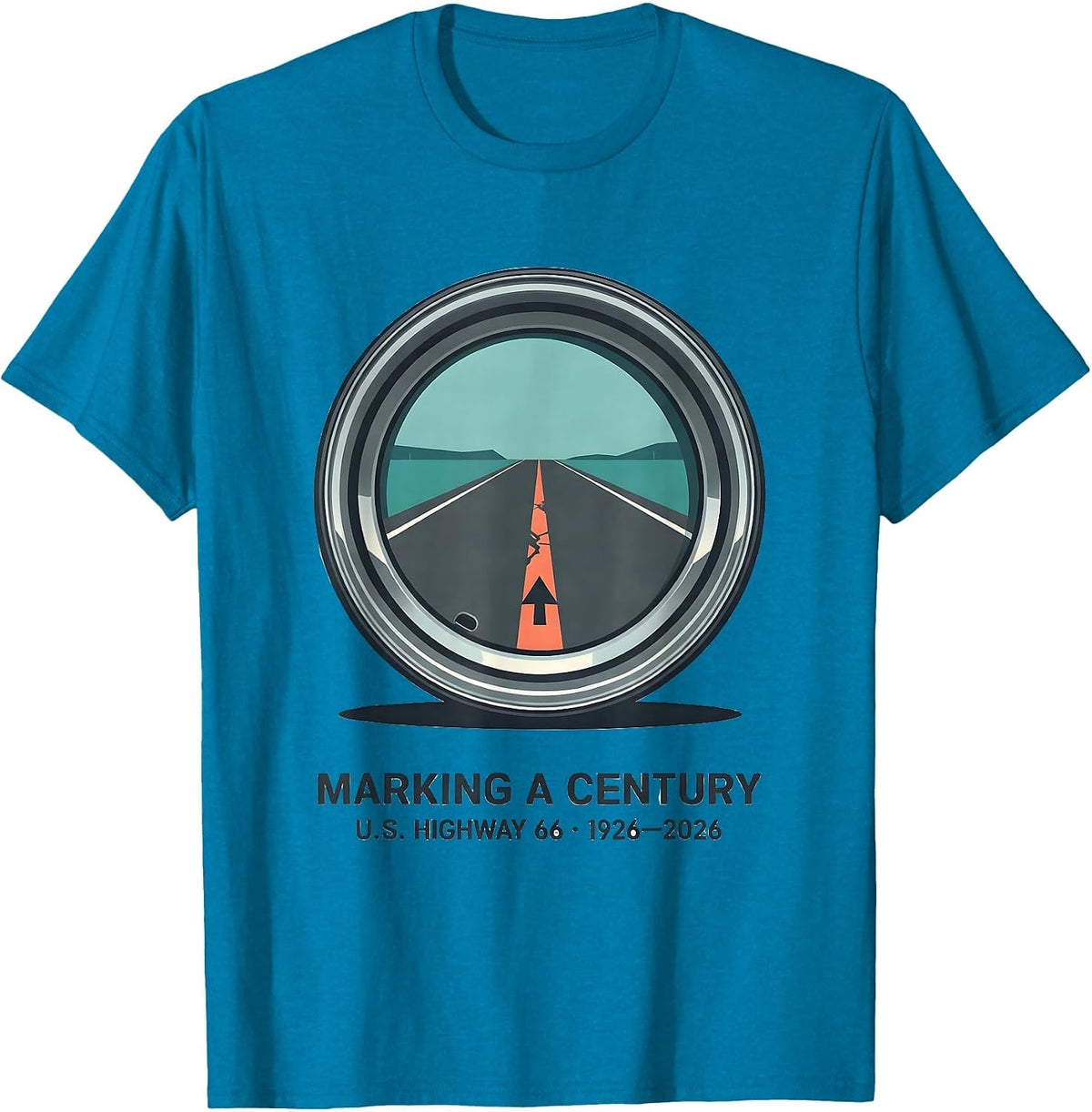 Marking A Century U.S. Highway 66 1926-2026 Vintage T-Shirt - Sapphire Blue
