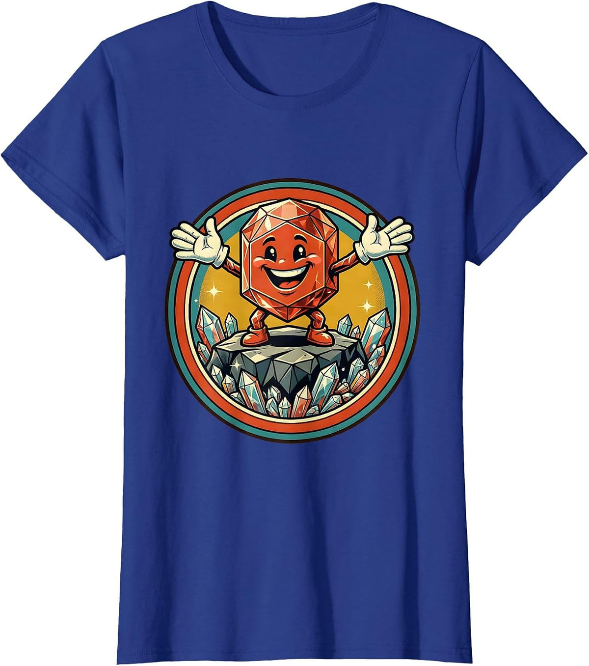 Women's Sugar Crystal Rock Candy Science Art Design T-Shirt - Royal Blue