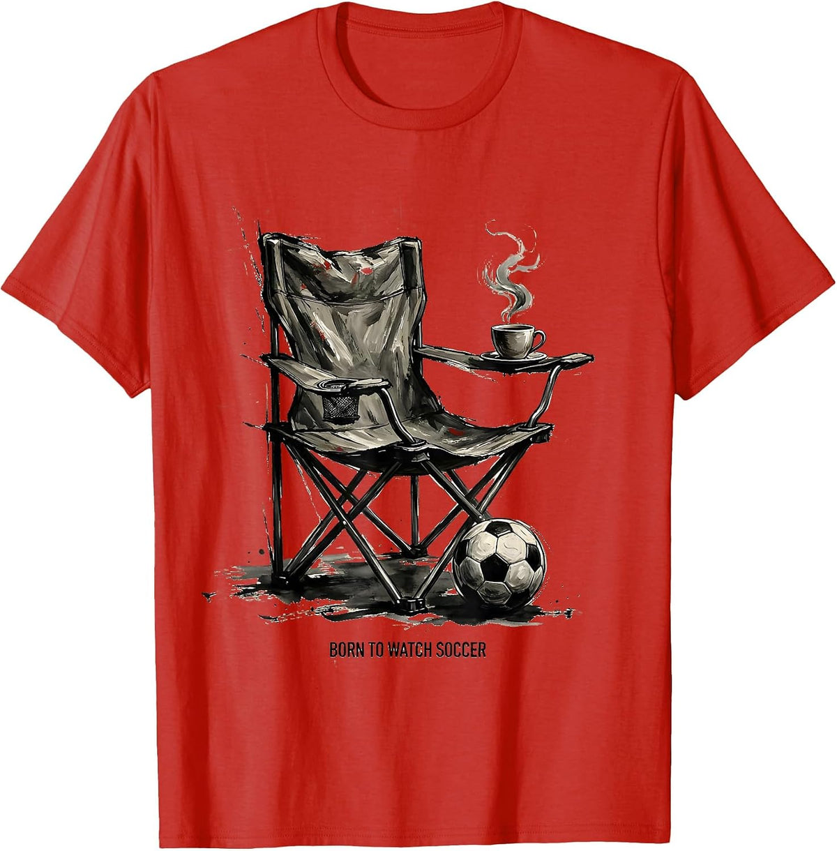 Men's Born to Watch Soccer Dad Graphic Design T-Shirt - Red