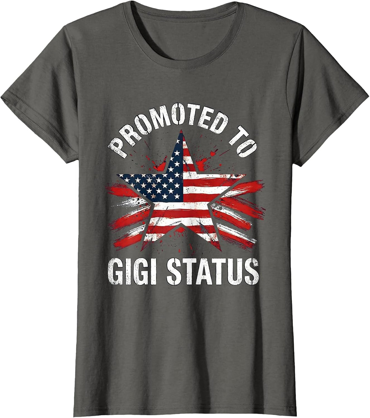 Women's Promoted to Gigi Status Grandma Gift Design T-Shirt - Asphalt Grey