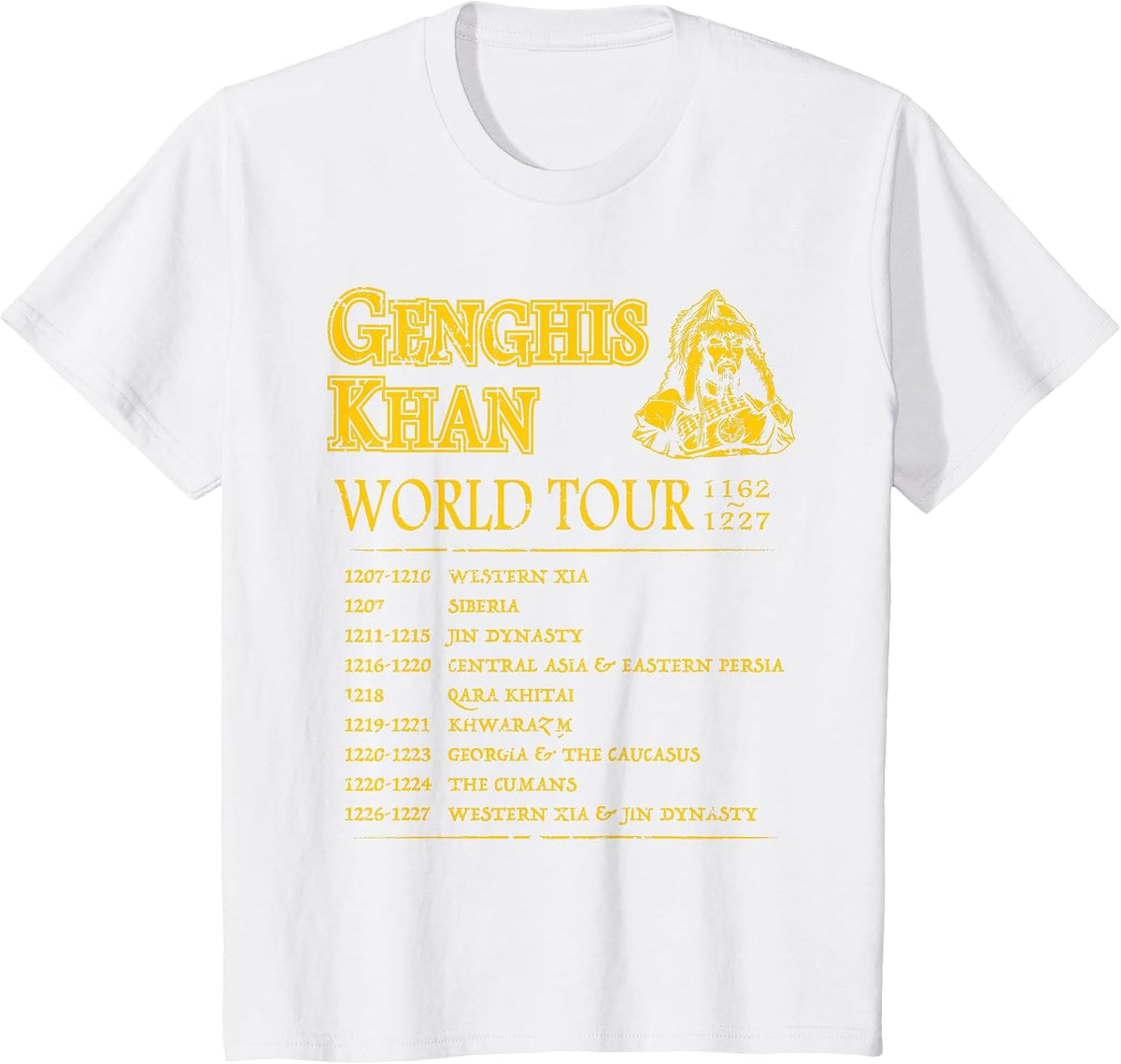 World Tour: Genghis Khan - Historic Mongolian Empire T-Shirt - White